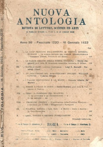 Nuova antologia rivista - rivista, di
