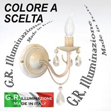 APPLIQUE IN FERRO BATTUTO 1 LUCE AVORIO ORO LAMPADA DA PARETE CLASSICO Regina