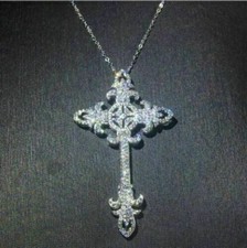 Ciondolo donna croce diamante