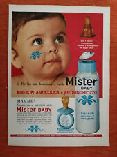 PUBBLICITA' ORIGINALE ADVERTISING BIBERON "MISTER BABY" del 1969