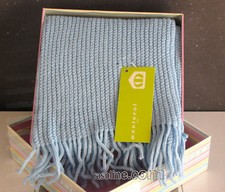 Coperta Culla Carrozzina Plaid In Maglia Azzurro Baby