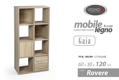 Libreria bassa ripiani moderna - libreria,