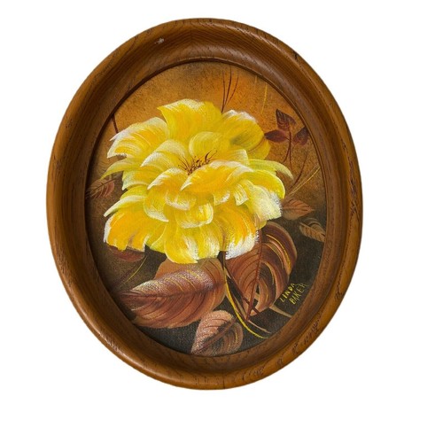 Quadro floreale ovale con