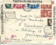 1941 20C X2+75C+1,25LAMICIZIA SU  RACCOMANDATA CON CENSURE DA ROMA X AUSTRIA