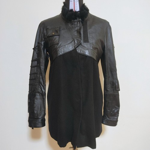 Avant garde coat black leather - coat,