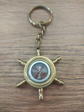 Portachiavi Vintage Timone Bussola In Ottone