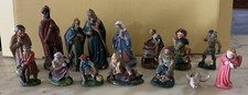 15x LOTTO VINTAGE statuine statuette presepe PASTA TERRACOTTA GESSO ANNI 30 1930