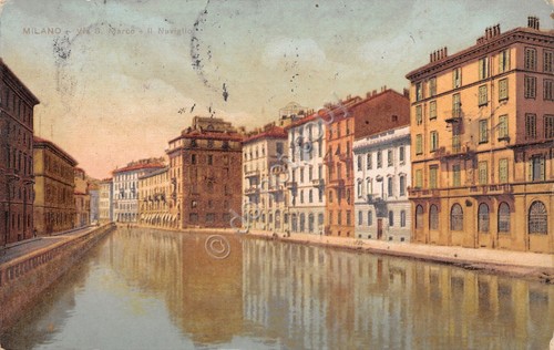 Cartolina milano via san marco - cartolina,
