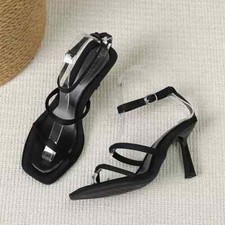 Sandali Donna 7 cm Nero Lucido