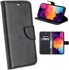 CUSTODIA LIBRO PORTAFOGLIO COVER CASE per HUAWEI Y7 2018 + VETRO TEMPERATO