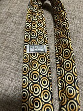 Cravatta Gianni Versace Oro Nero 100% Seta Vintage  Resized Versus