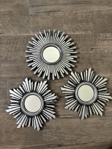 Set tre specchi sunburst nero - specchi,