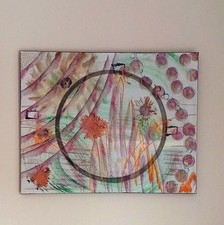 Opera Su Tela. 50x40. Pezzo Unico. MS. Quadro D'arredo. Toni Delicati Rosa Verde