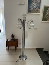 Piantana Lampada Da Terra Cromata A Doppio Stelo  Modernariato Anni 60/70