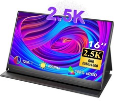 UPERFECT Monitor Portatile 16" 2.5K QLED 2560x1600 HDMI USB-C