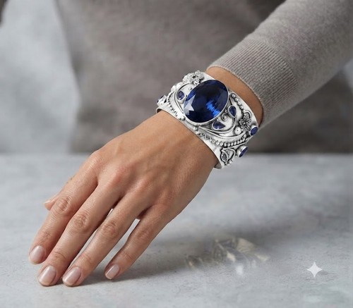 Bracciale tanzanite fatto - bracciale, a