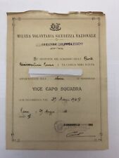 1931 Milizia MVSN Coorte Universitaria Roma Camicia Nera Sc. Diploma V. Capo Squ
