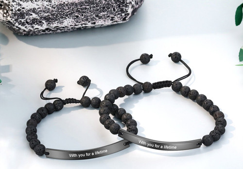 Set bracciale coppie pietra - bracciale,