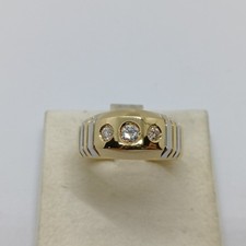 ANELLO DA UOMO IN ORO 18KT CON DIAMANTI 11,9 GR. N.23 (1669) FONDO DI MAGAZZINO