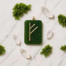 Fehu Rune Resin Pendant