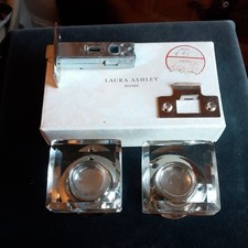 2 x Maniglie per porte in vetro cromato pesante grosso quadrato Laura Ashley interno