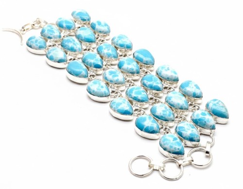 Natural larimar bracelet - larimar,