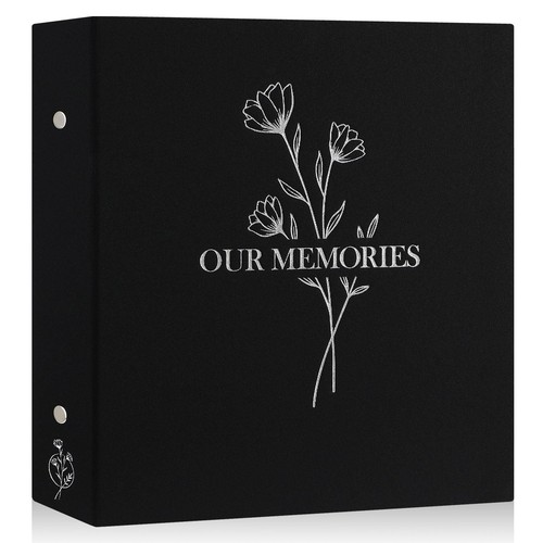 Black linen photo album - black, 10x15