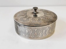 SCATOLA ANNI '70 ACCIAIO METALLO ARGENTATO SCATOLA DESIGN ITALIANO ANNI 50