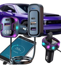 Adattatore Auto Musica Bluetooth Radio Accendisigari BT 5.0 Trasmettitore 5 USB