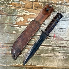 Coltello da combattimento Camillus originale seconda guerra mondiale USMC Corpo dei Marines con fodero