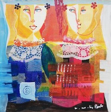 VITTORIO MARIA DI CARLO: Olio e Collage su Tela, Firmato, con Autentica+Archivio