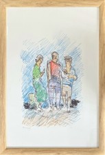 RENATO NATALI (Livorno, 1864-1947) Quadro con Opera Litografia in Cornice 70 x50