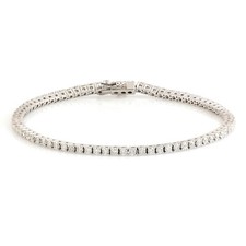 2.79 CT Naturale Bracciale Tennis con Diamanti Per Donna Fidanzamento 18k Bianco