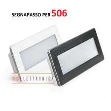 SEGNAPASSO LED 5W IP65 PER SCATOLA 506 CON CORNICE BIANCA INOX 230V 4000K-6500k