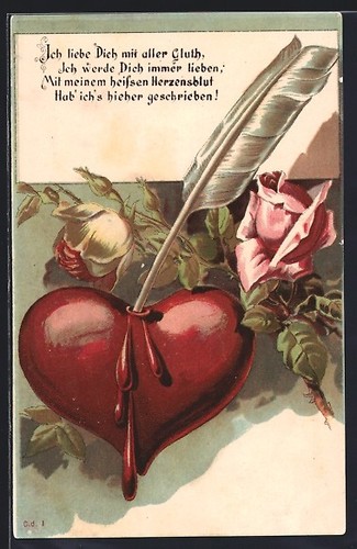 Penna calamaio cuore con - penna,