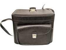 Borsa Valigetta Attrezzatura Fotografica Fotocamera Pelle Nera 26x22x14cm