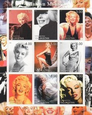 Foglio francobolli Marilyn Monroe 2000 MNH