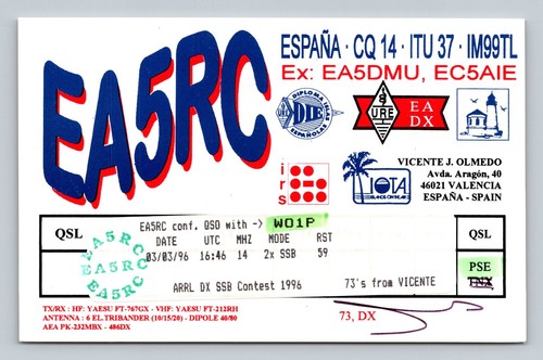 Ham radio qsl ea5rc - radio, spagna