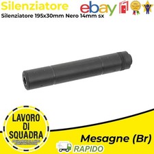 Silenziatore Softair Nero 190x30mm in Metallo con Filettatura 14mm sx CCW - Cast