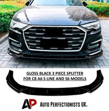 Kit labbro spoiler splitter anteriore nero lucido Audi A6 S6 S Line C8 2018+