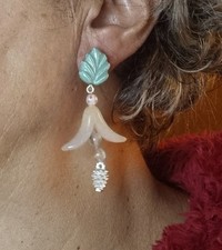 Orecchini pendenti verde acqua - orecchini,