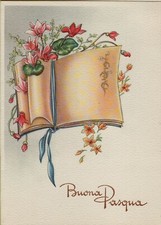 55512u vecchio biglietto di auguri non usato buona pasqua cm 9,5 x 13