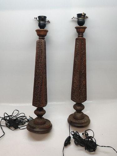 Grandi coppia lampade legno - lampade,