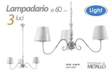 LAMPADARIO 3 LUCI METALLO