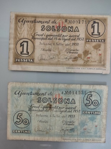 Billetes locales peseta - 2x, y
