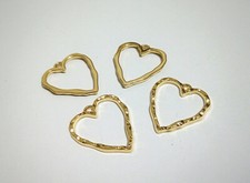 2pz ciondoli open back bezel in metallo cuore 22x20mm colore oro chiaro bijoux