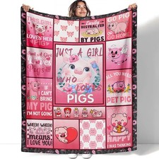 Pig Throw Blanket, Cute Piggy
