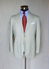 Neapolitan bespoke light green flannel suit 44EU/34UK