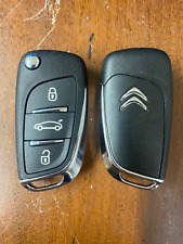 CHIAVE  ORIGINALE TELECOMANDO COVER  GUSCIO  CITROEN  TRE TASTI NERI LATO CROMO