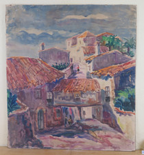 QUADRO PAESAGGIO DI SPAGNA OPERA DEL PITTORE VICENTE SEGURA MADRID 1973 MDb